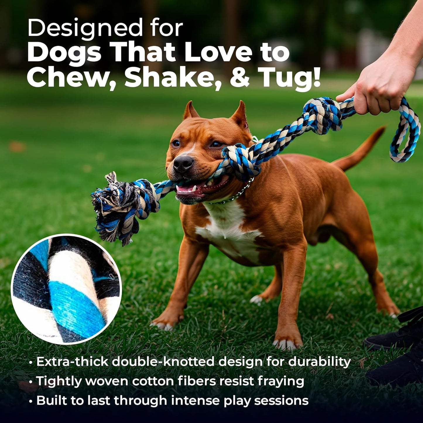 Large Dog Rope Toy for Aggressive Chewers - 23.5" Giant Dog Tug of War Toy for Large Breeds - Durable Big Pull Rope for Teething Puppies and Heavy Duty Chewers