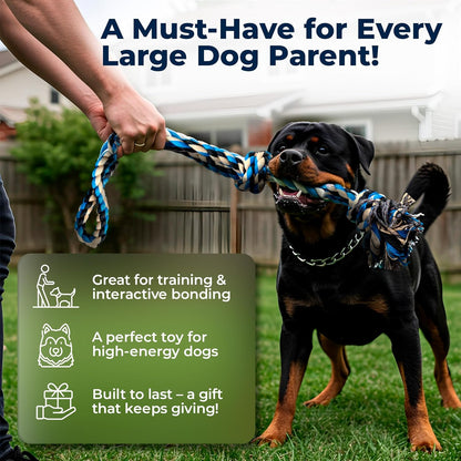 Large Dog Rope Toy for Aggressive Chewers - 23.5" Giant Dog Tug of War Toy for Large Breeds - Durable Big Pull Rope for Teething Puppies and Heavy Duty Chewers